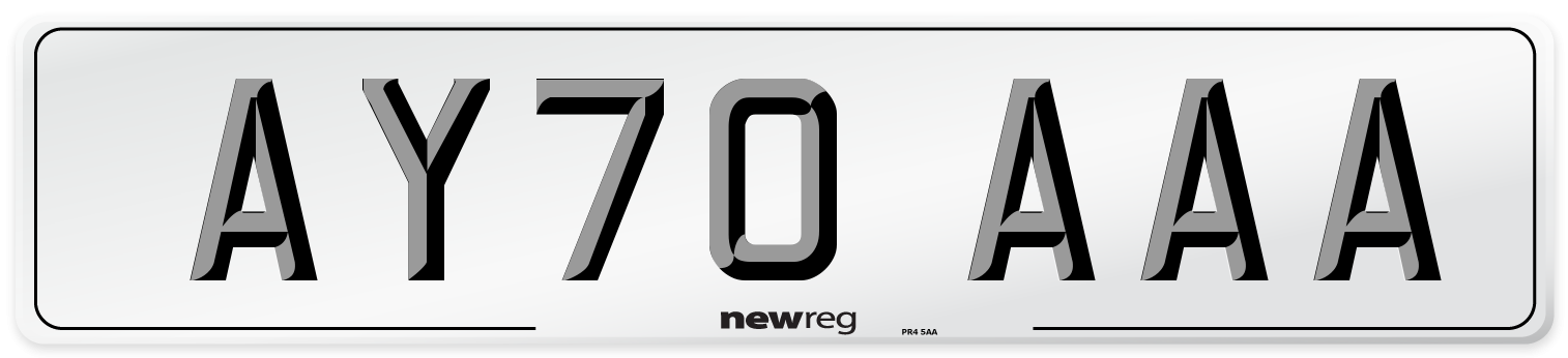 AY70 AAA Number Plate from New Reg